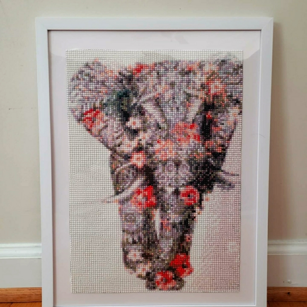 Handmade Elephant Framed 5D Diamond Kit - 12"x16"
